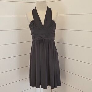 Suzi Chin for Maggy Boutique size 4 grey formal/dinner midi dress